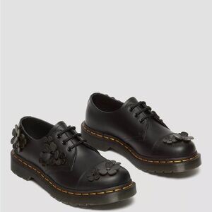 Dr. Martens Black Floral Lace-Up Platform Shoes